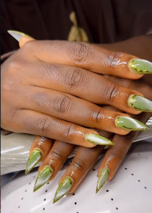Olive nail design